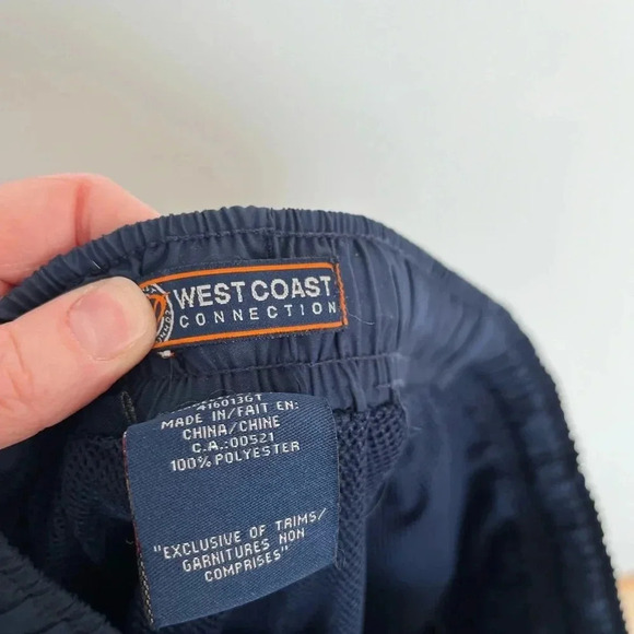 West coast blue  stripes athletic windbraker pants size small - Picture 6 of 9